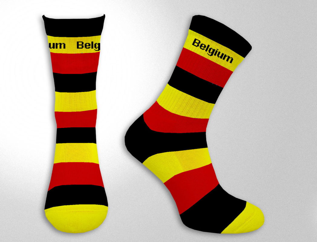 Herrie mouw Charmant Zwart/geel/rood gestreepte sokken België - 1891 Shop