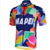 Retro Mapei fietsshirt met korte mouwen en volledige rits