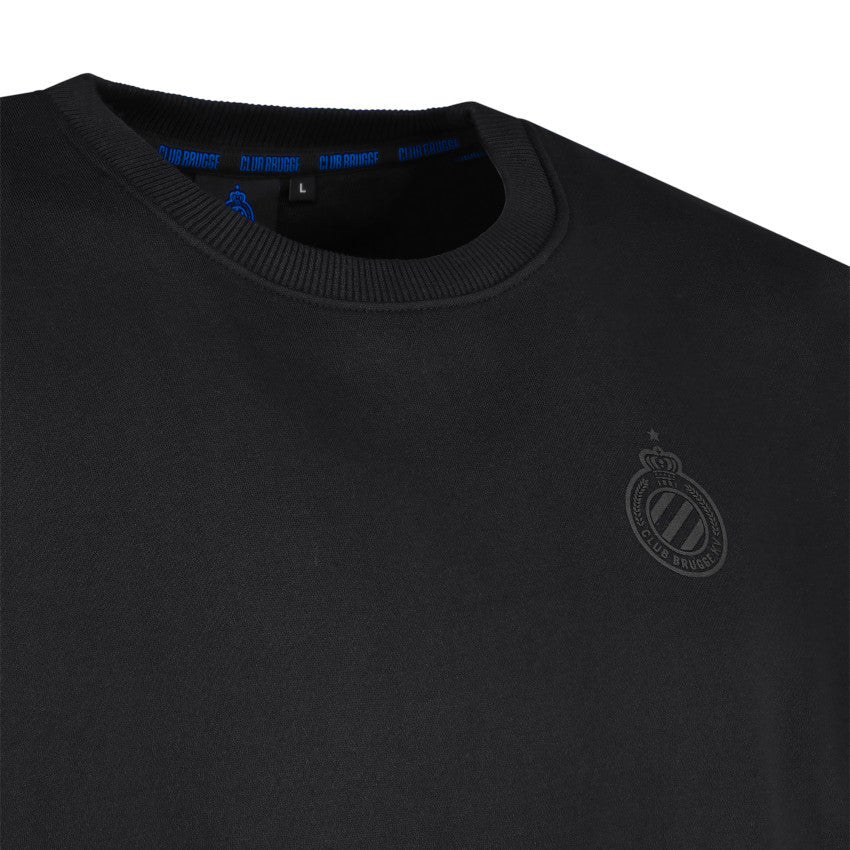 Zwart/grijze Club Brugge sweater met logo in verwerkt - Afbeelding 2